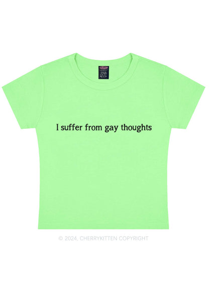 Suffer From Gay Thoughts Y2K Baby Tee Cherrykitten