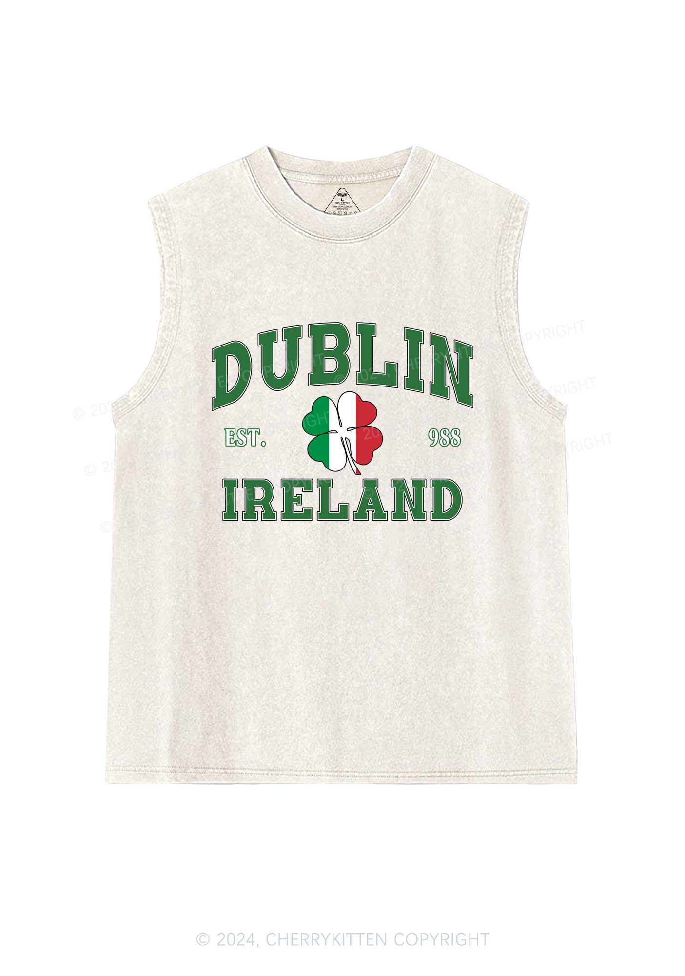 Dublin Ireland St Patricks Y2K Washed Tank Cherrykitten