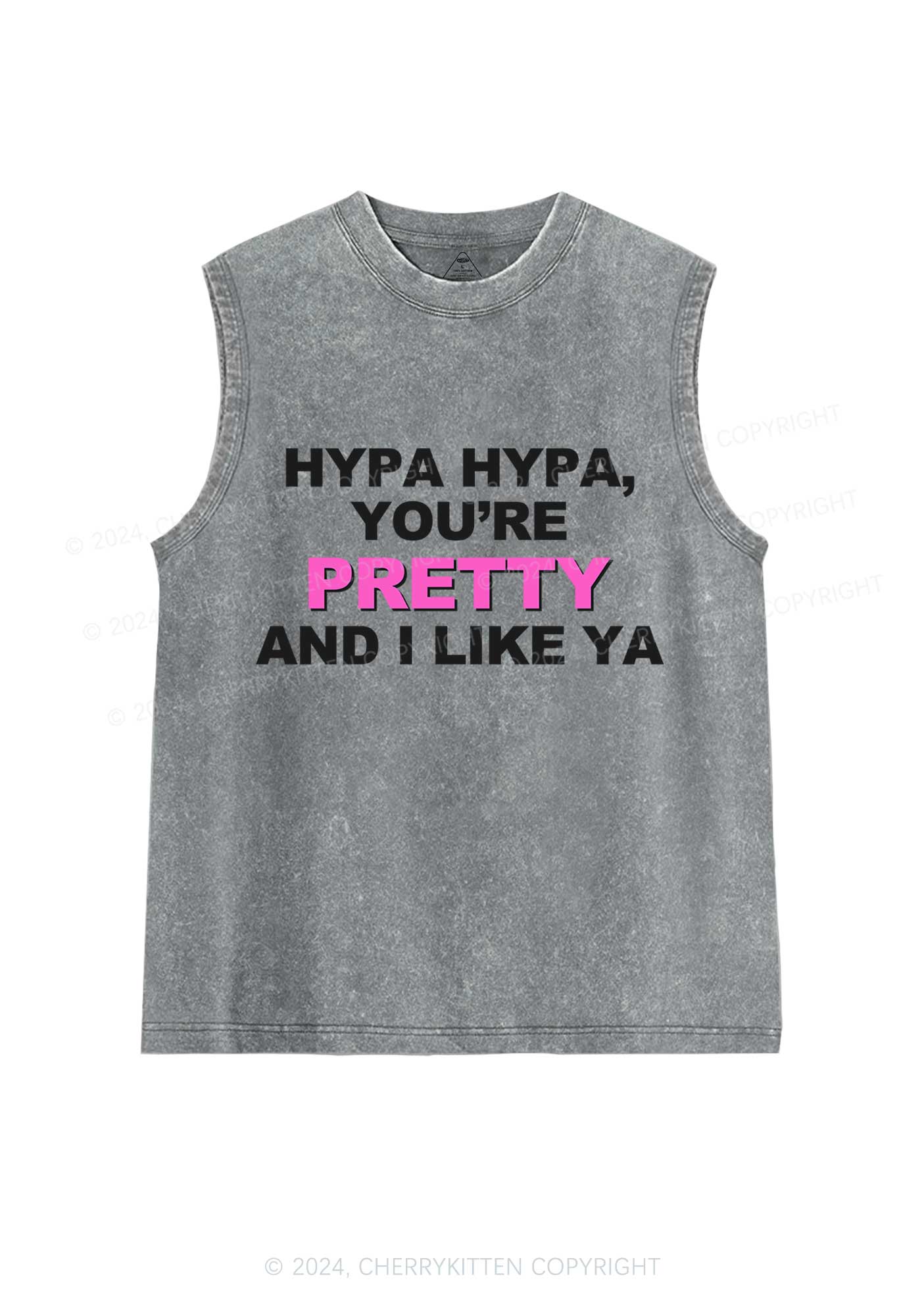 Hypa You Are Pretty Y2K Washed Tank Cherrykitten