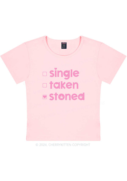 Single Taken Stoned Y2K Valentine's Day Baby Tee Cherrykitten