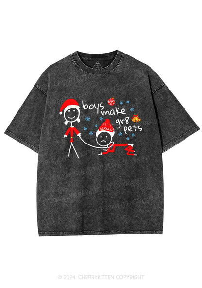 Christmas Boys Make Gr8 Pets Y2K Washed Tee Cherrykitten