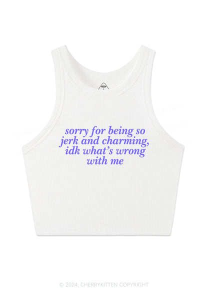 Sorry For Being So Jerk Y2K Crop Tank Top Cherrykitten