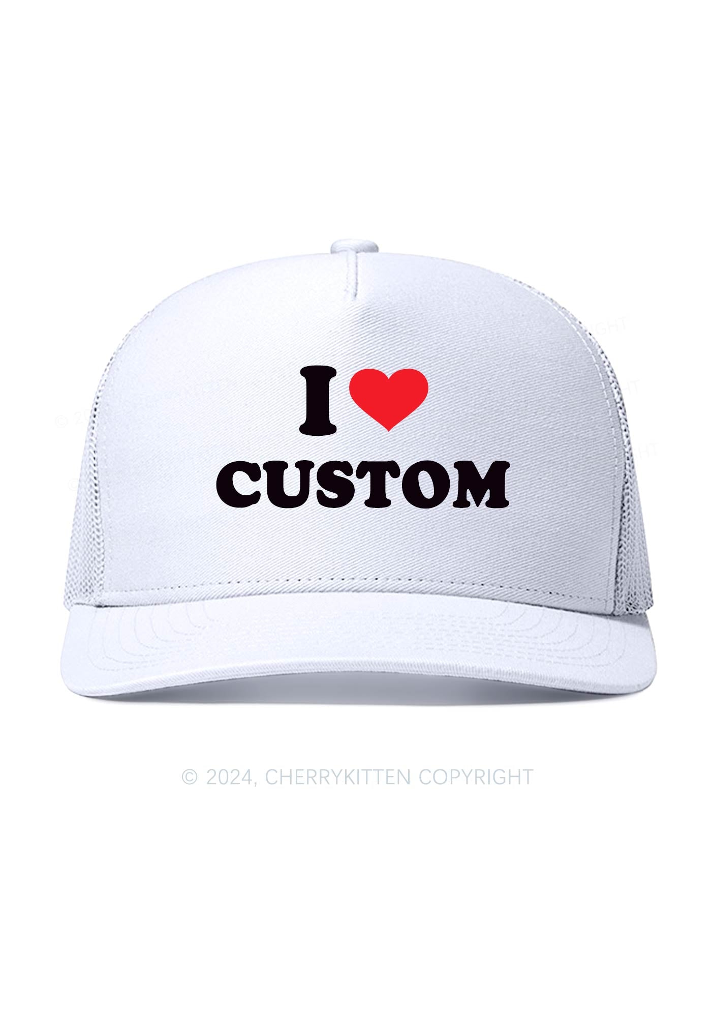 I Love Custom Personalized Y2K Trucker Mesh Hat Cherrykitten