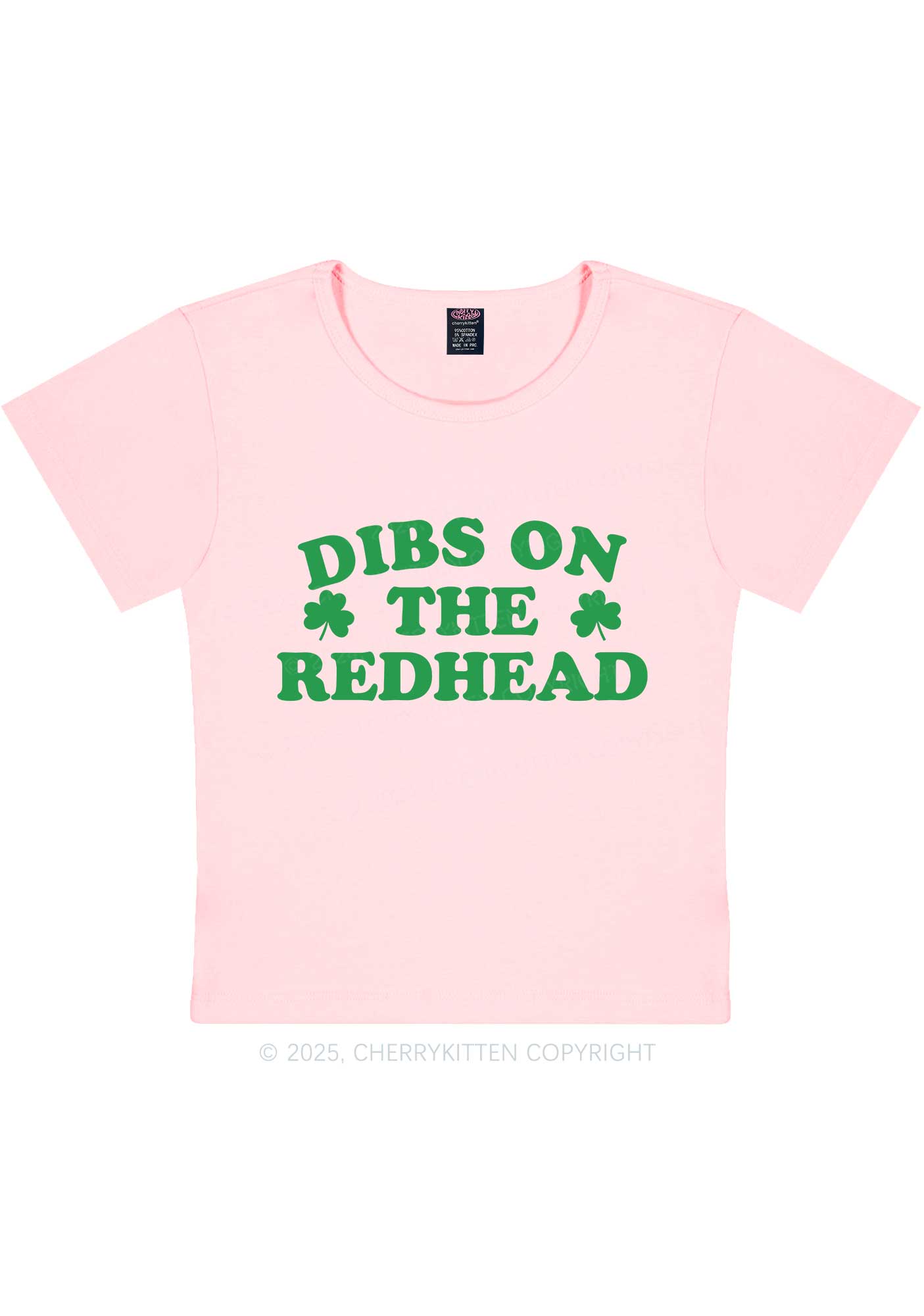 Dibs On The Redhead St Patricks Y2K Baby Tee Cherrykitten