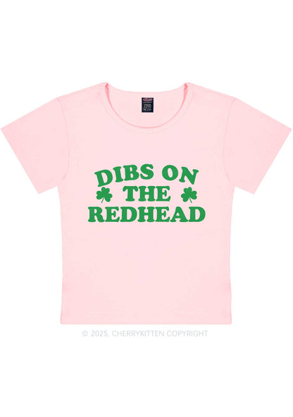 Dibs On The Redhead St Patricks Y2K Baby Tee Cherrykitten