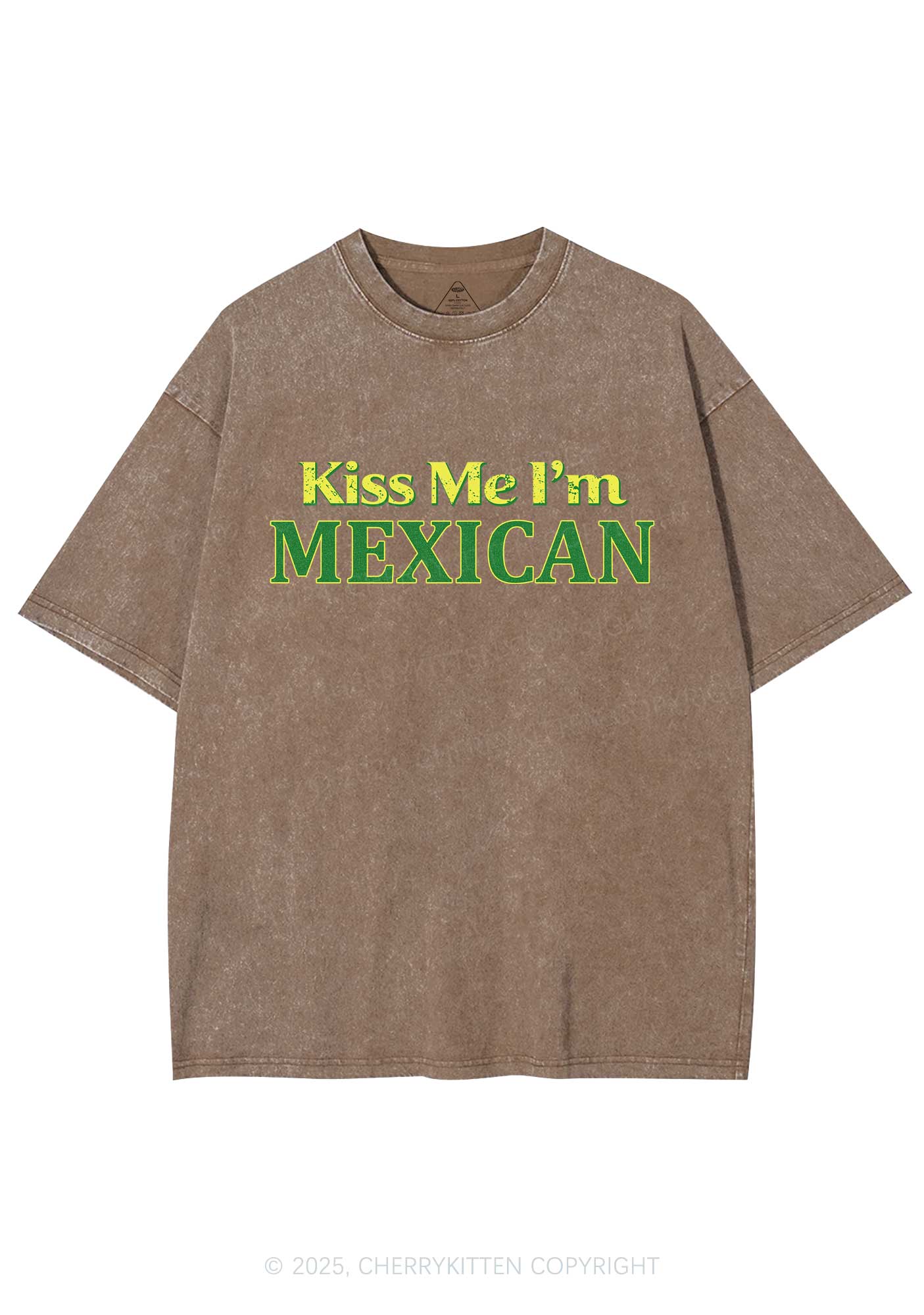 Kiss Me Im Mexican St Patricks Y2K Washed Tee Cherrykitten