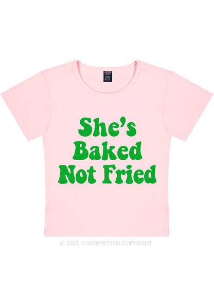 She Is Baked Not Fried Y2K Baby Tee Cherrykitten