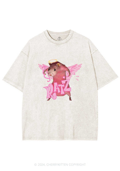 Cupid Rat Y2K Valentine's Day Washed Tee Cherrykitten