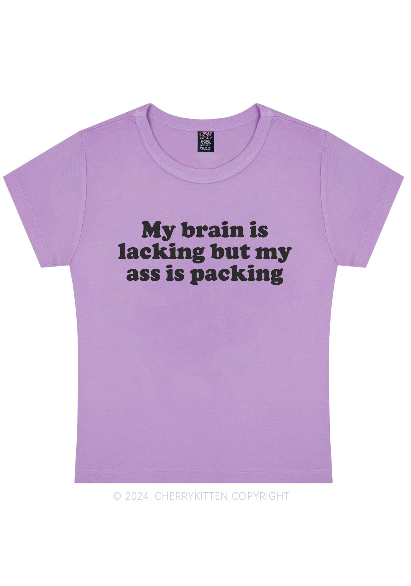 My Brain Is Lacking Y2K Baby Tee Cherrykitten