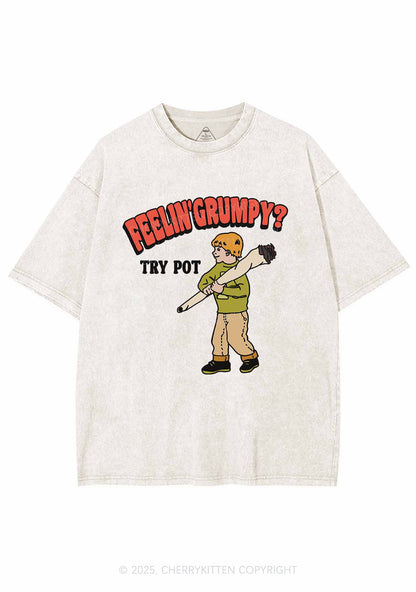 Feelin' Grumpy Y2K Washed Tee Cherrykitten