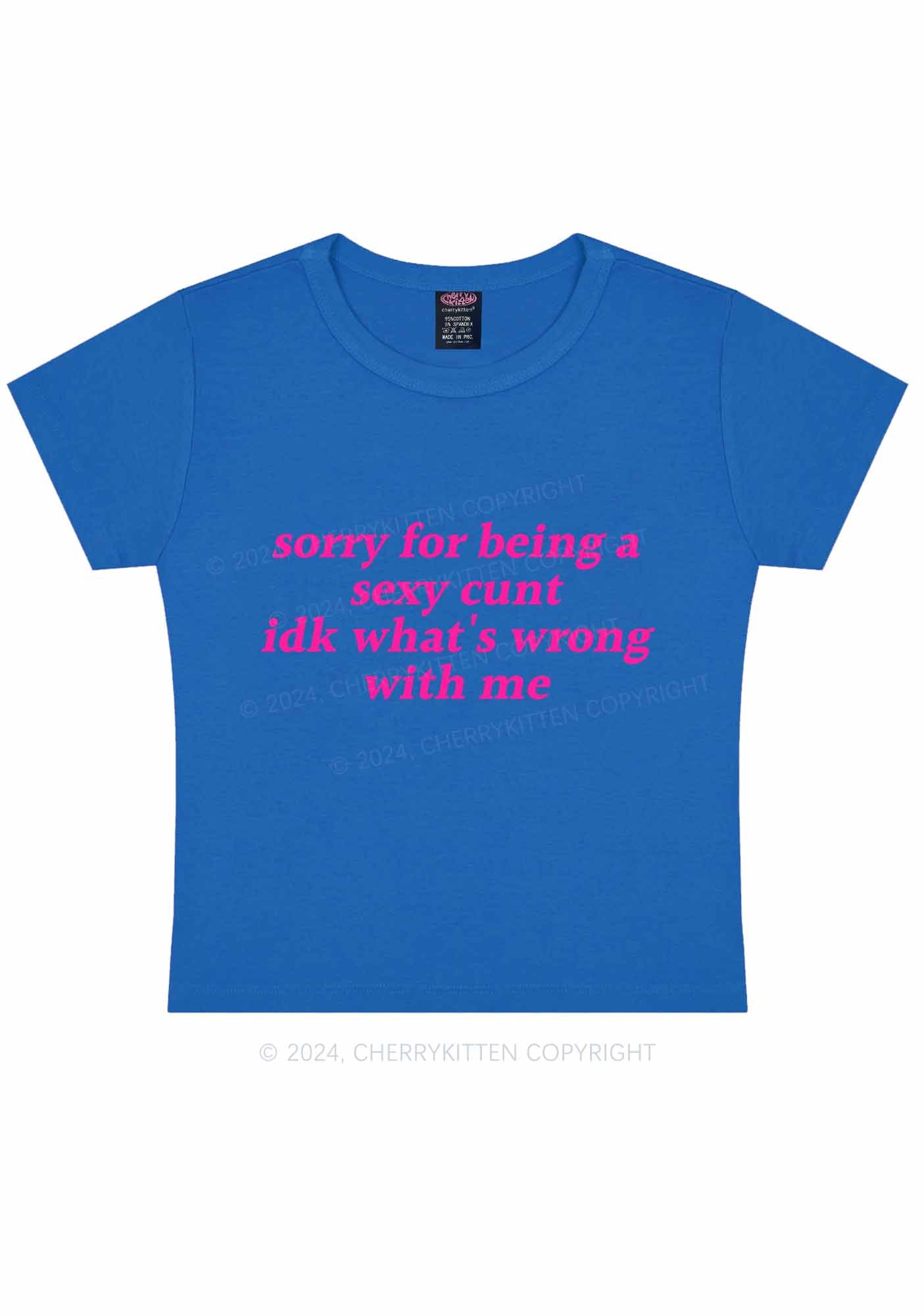 Sorry For Being Cxxt Y2K Baby Tee Cherrykitten