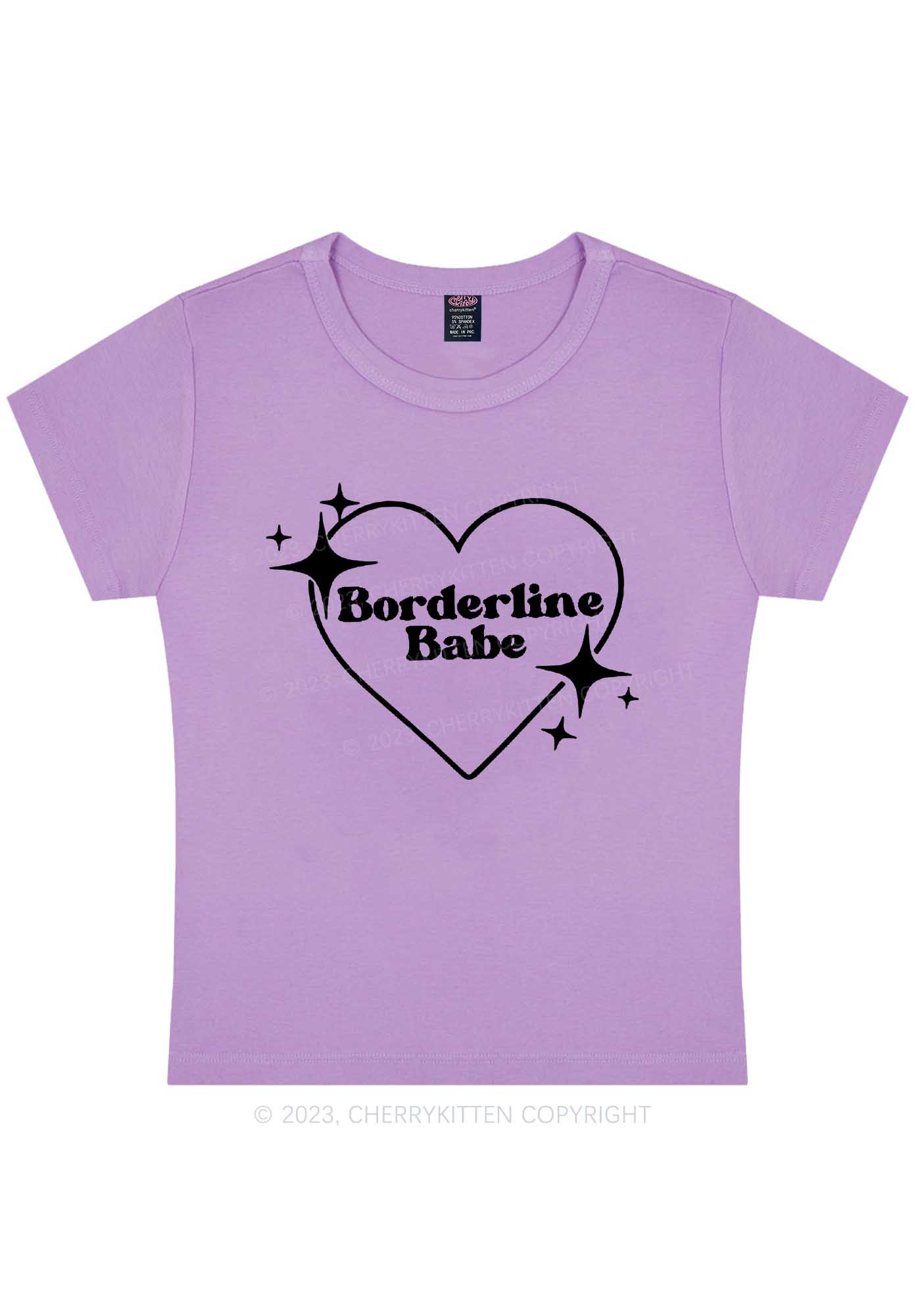 Curvy Borderline Personality Babe Y2K Baby Tee Cherrykitten