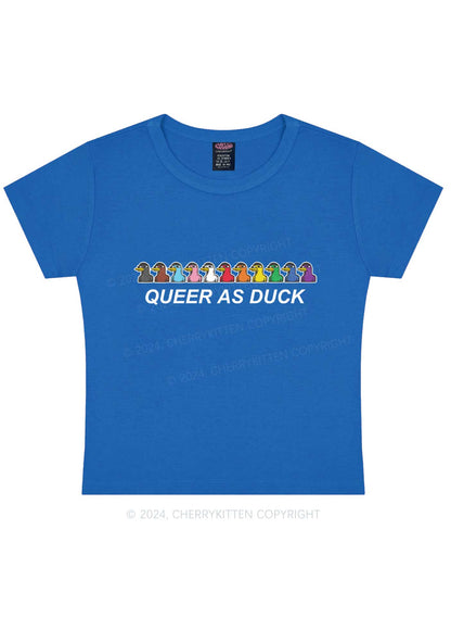 Queer As Duck Y2K Baby Tee Cherrykitten