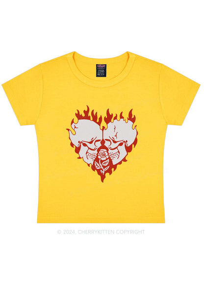 Heart Skull Y2K Valentine's Day Baby Tee Cherrykitten