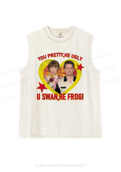 Custom Photo U Swan He Frog Y2K Washed Tank Cherrykitten