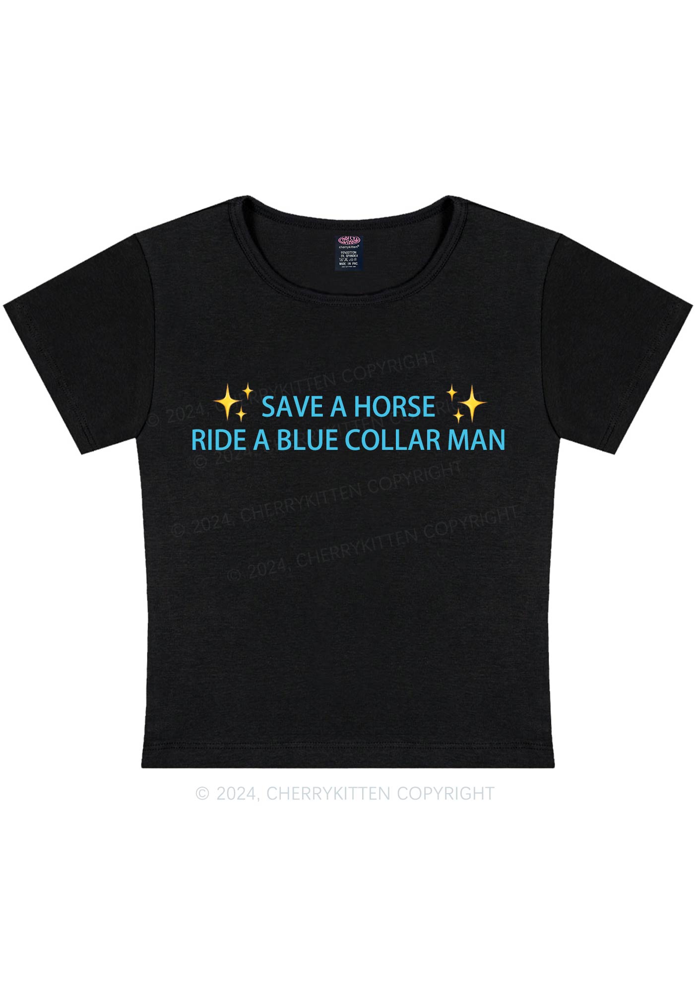 Blue Collar Man Y2K Baby Tee Cherrykitten