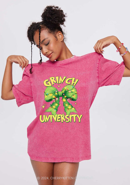 Christmas Green University Y2K Washed Tee Cherrykitten