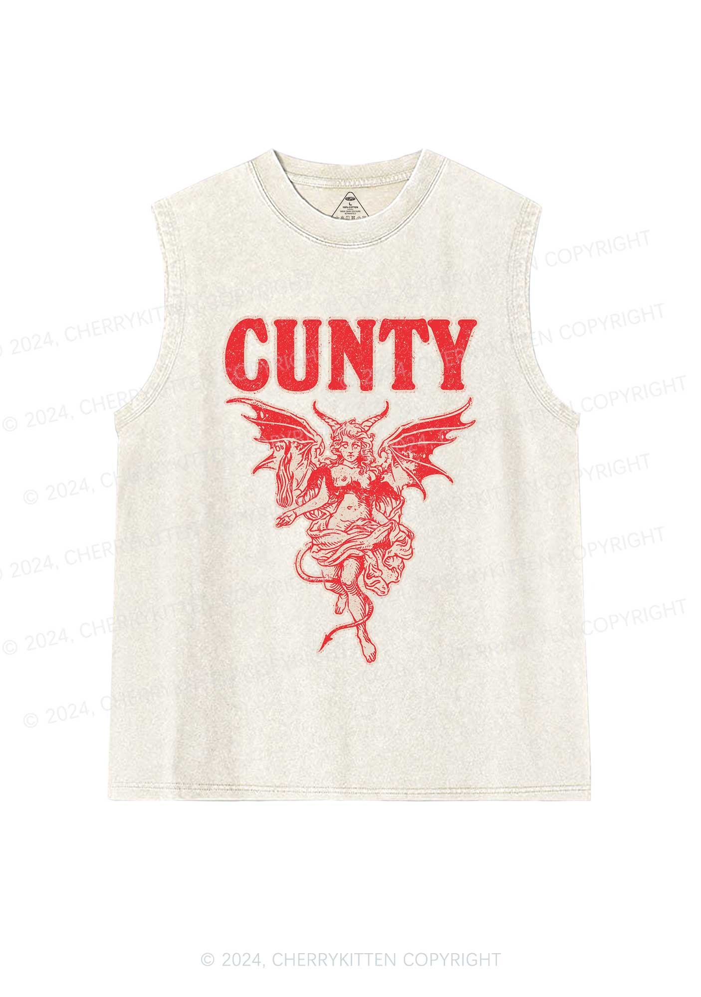 Cunty Satan Y2K Washed Tank Cherrykitten