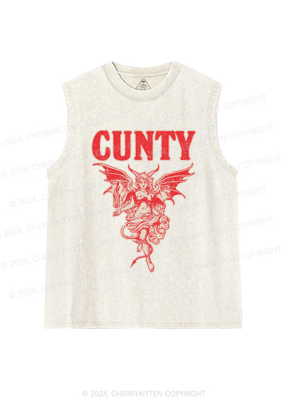 Cunty Satan Y2K Washed Tank Cherrykitten