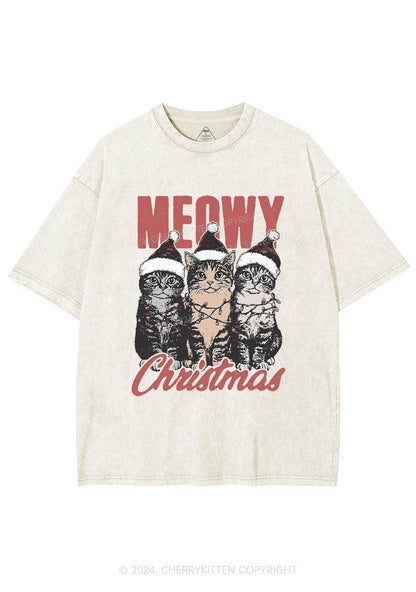 Christmas Meowy Y2K Washed Tee Cherrykitten