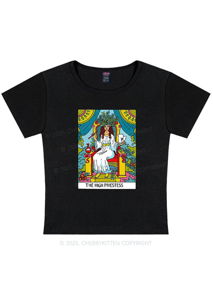 The High Priestess Y2K Baby Tee Cherrykitten