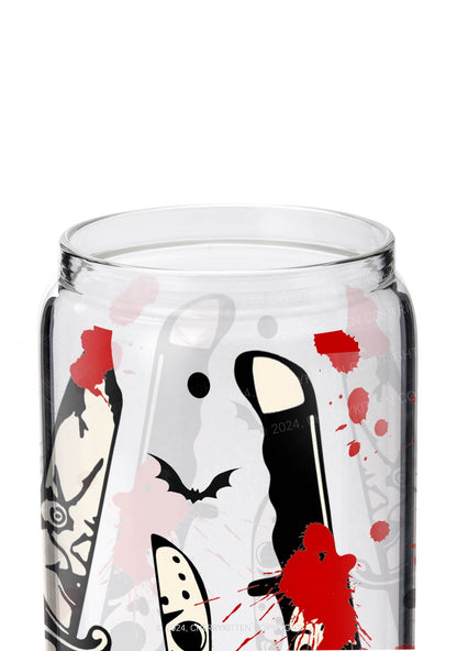 Halloween Bloody Dagger Y2K Printed Glass Cup Cherrykitten