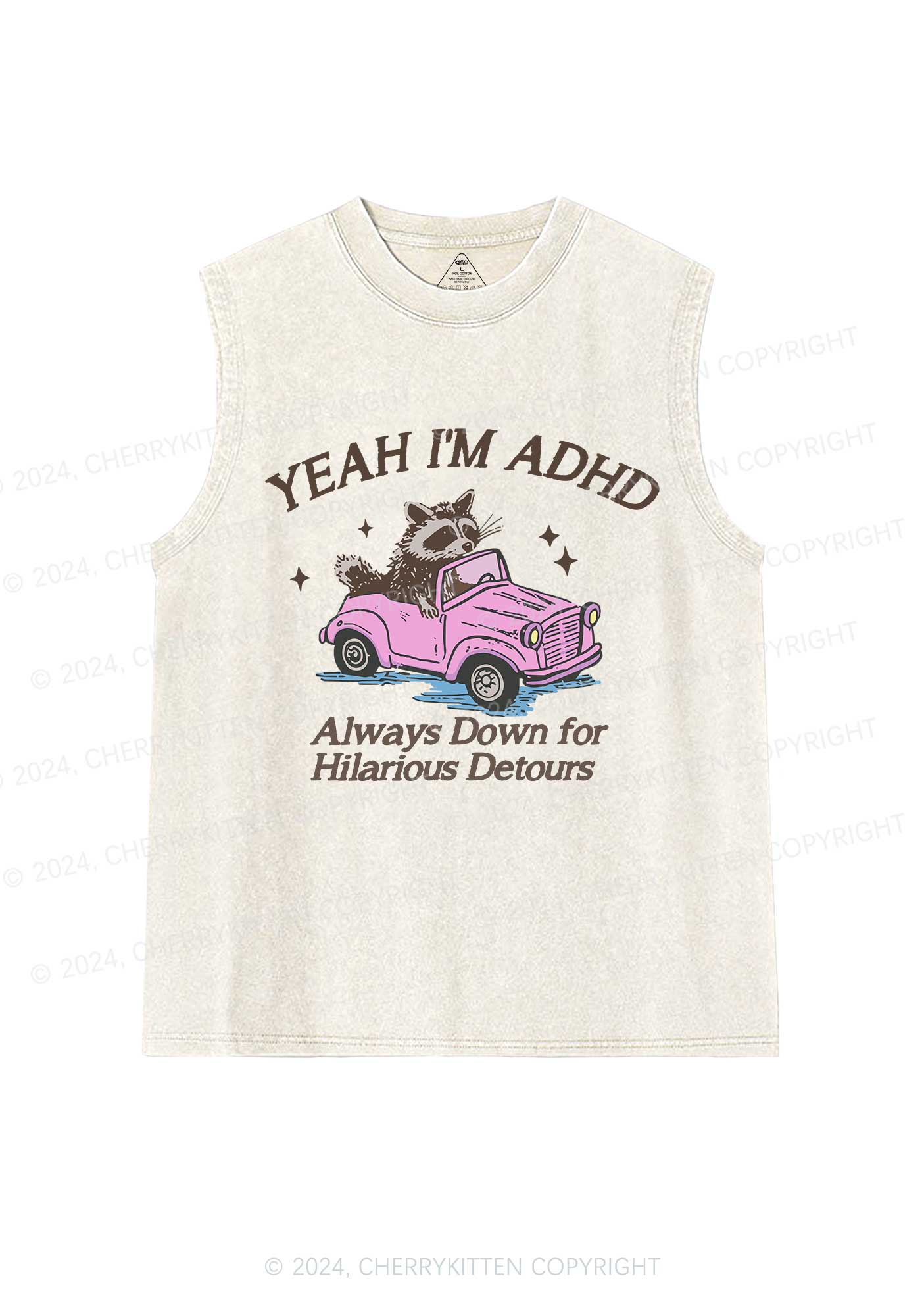 I'm ADHD Y2K Washed Tank Cherrykitten