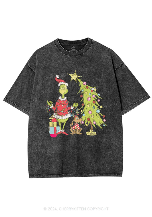 Christmas Tree Gift Y2K Washed Tee Cherrykitten