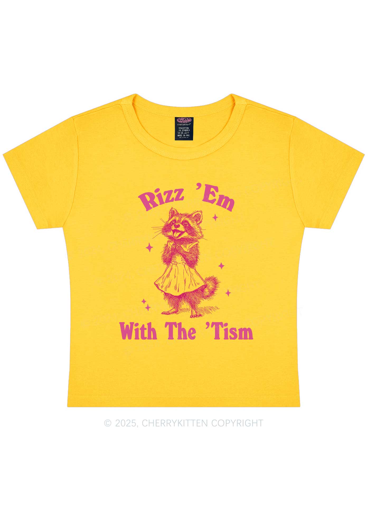 Rizz Em With The Tism Y2K Baby Tee Cherrykitten