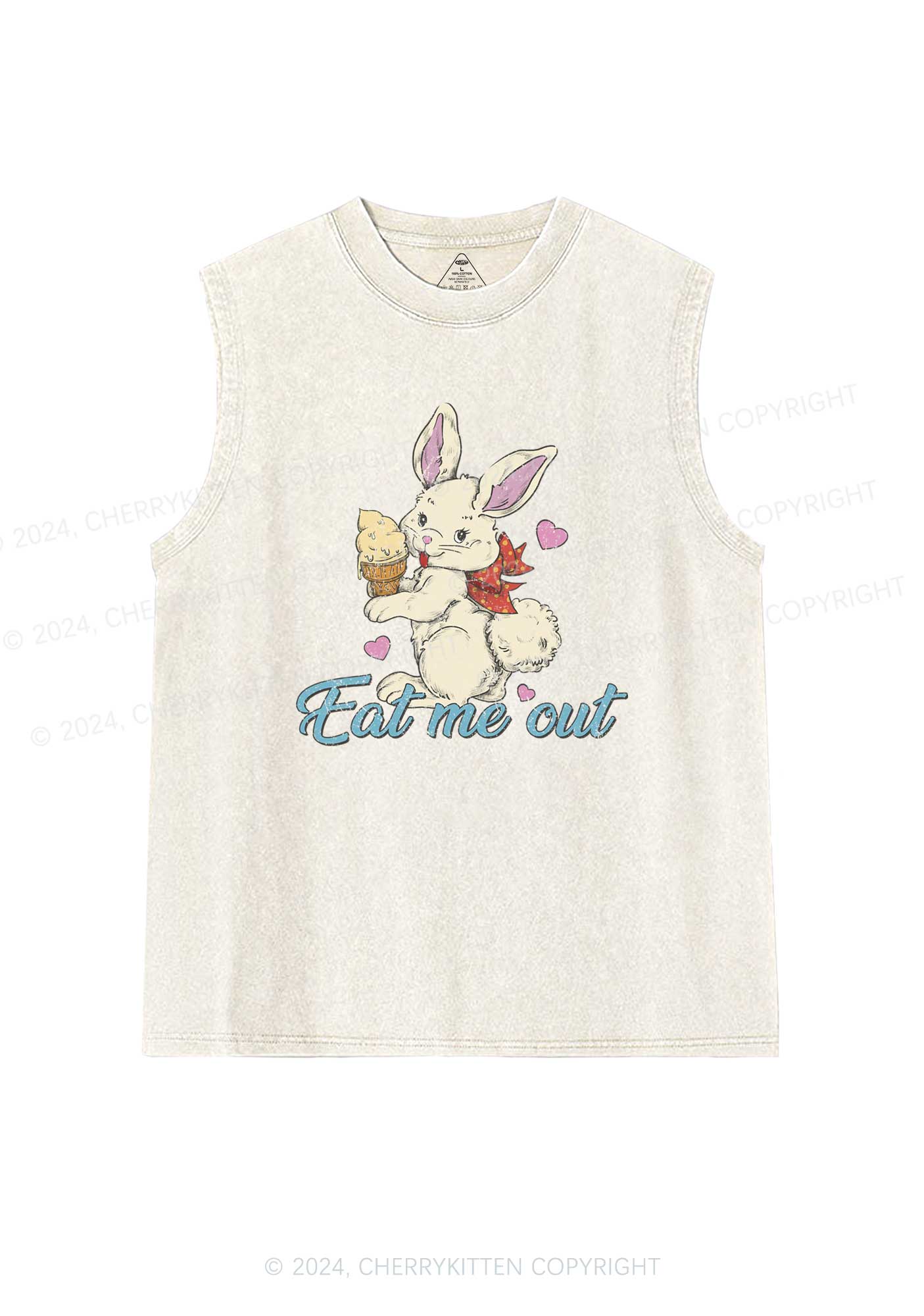 Eat Me Out Bunny Y2K Washed Tank Cherrykitten