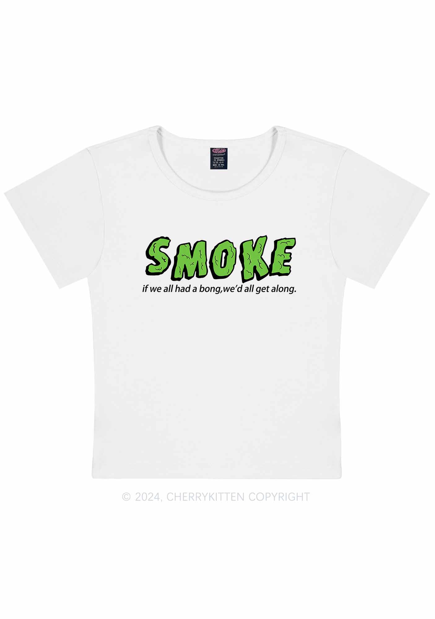 Curvy Smoke Get Along Y2K Baby Tee Cherrykitten