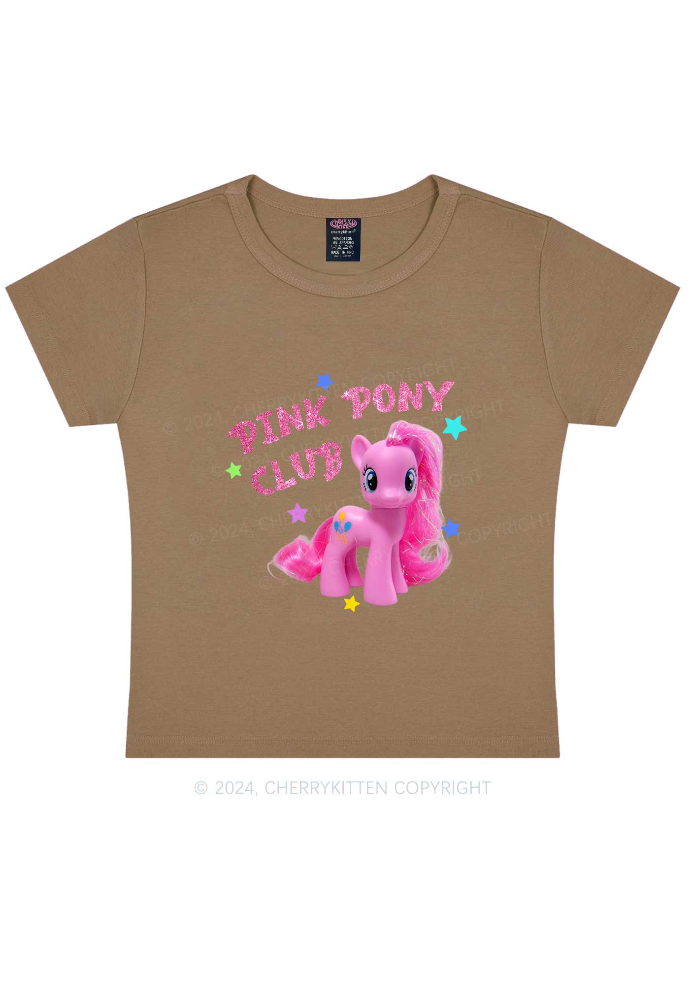 Pink Pony Y2K Baby Tee Cherrykitten