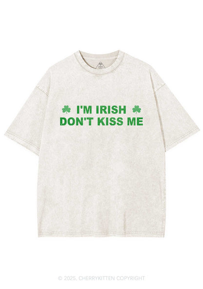 Dont Kiss Irish St Patricks Y2K Washed Tee Cherrykitten