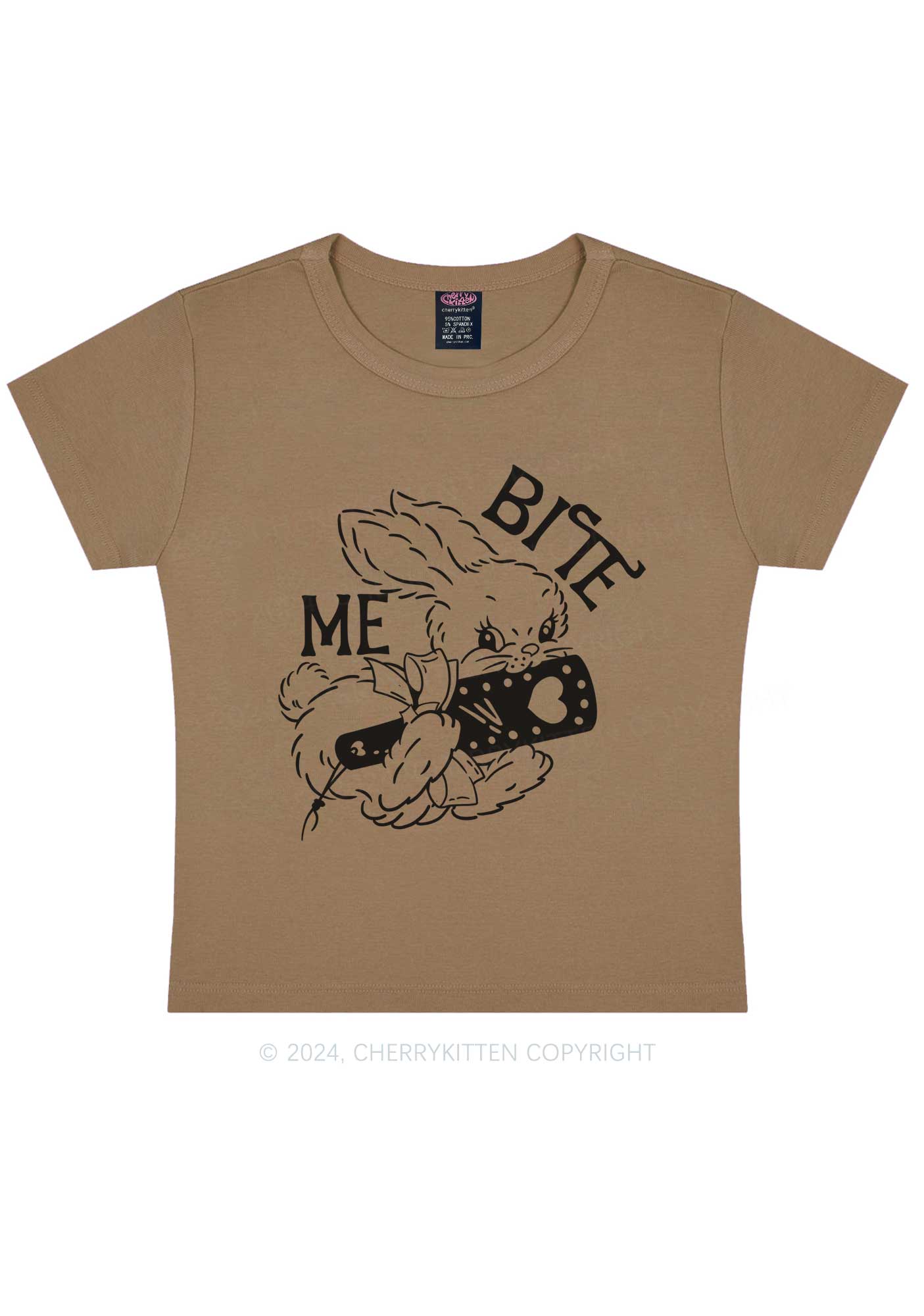 Bite Me Bunny Y2K Baby Tee Cherrykitten