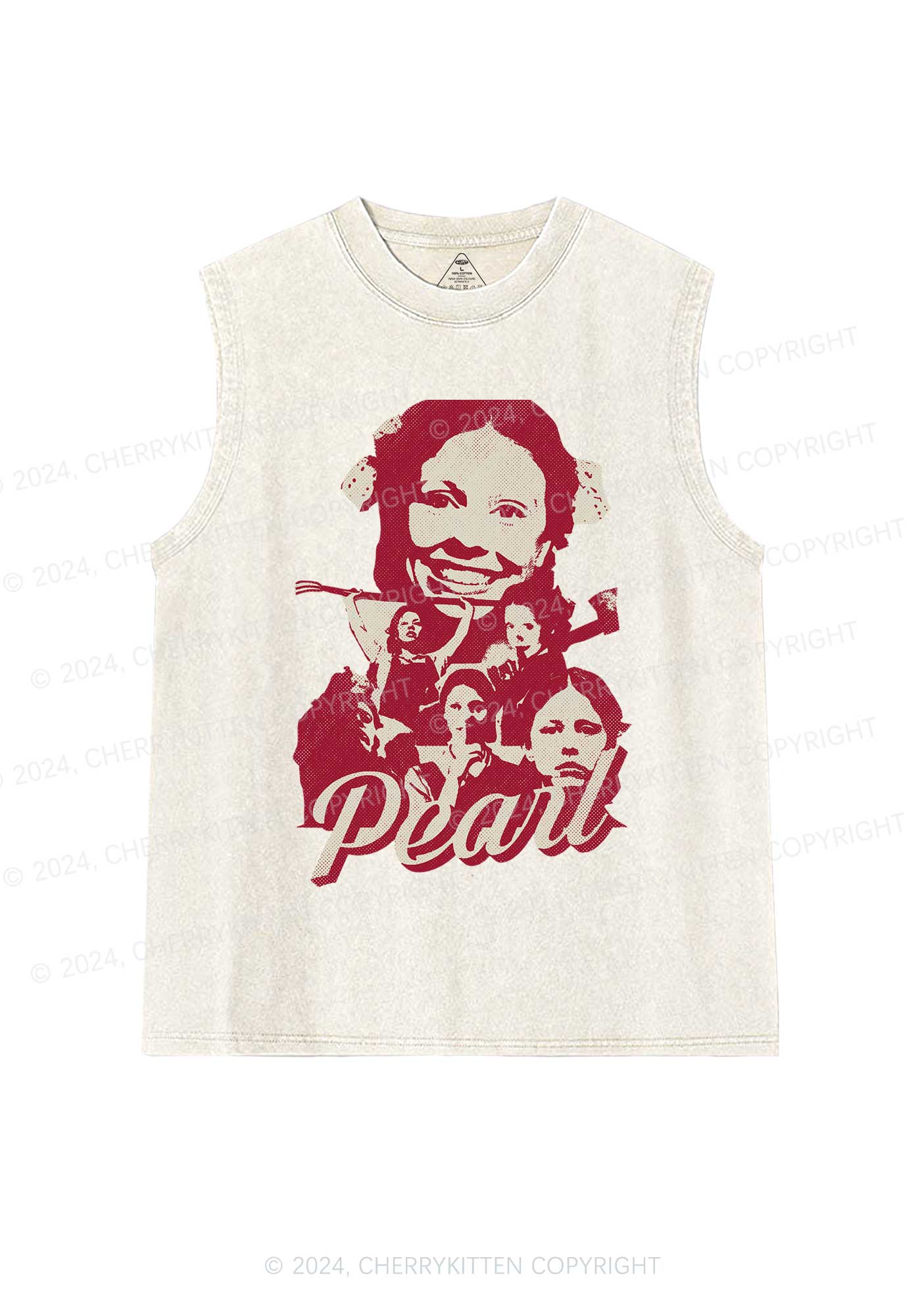 Halloween Pearl Smile Y2K Washed Tank Cherrykitten