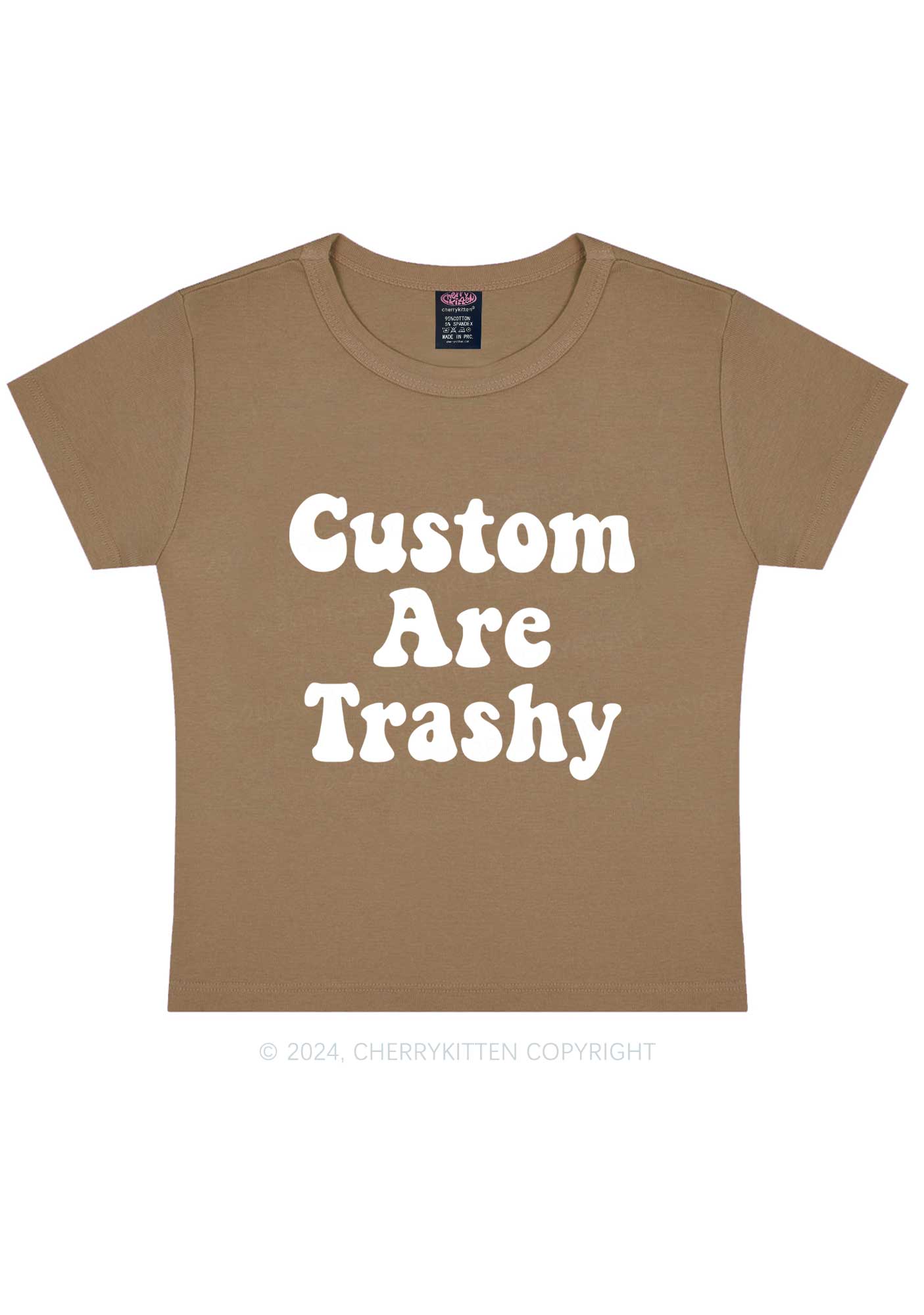 Custom Trashy Y2K Baby Tee Cherrykitten