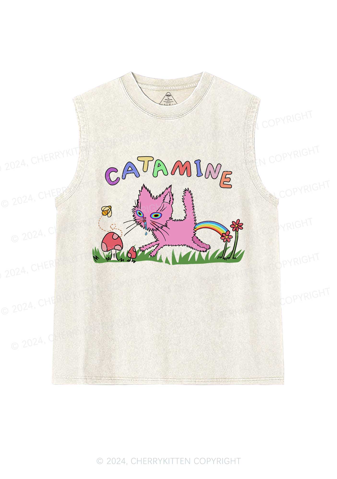 Catamine Y2K Washed Tank Cherrykitten