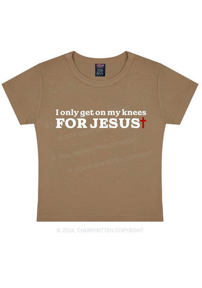 Get On Knees For Jesus Y2K Baby Tee Cherrykitten