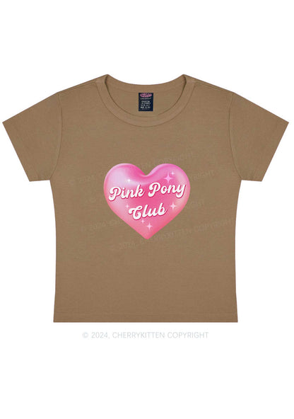 Pink Heart Pony Club Y2K Baby Tee Cherrykitten