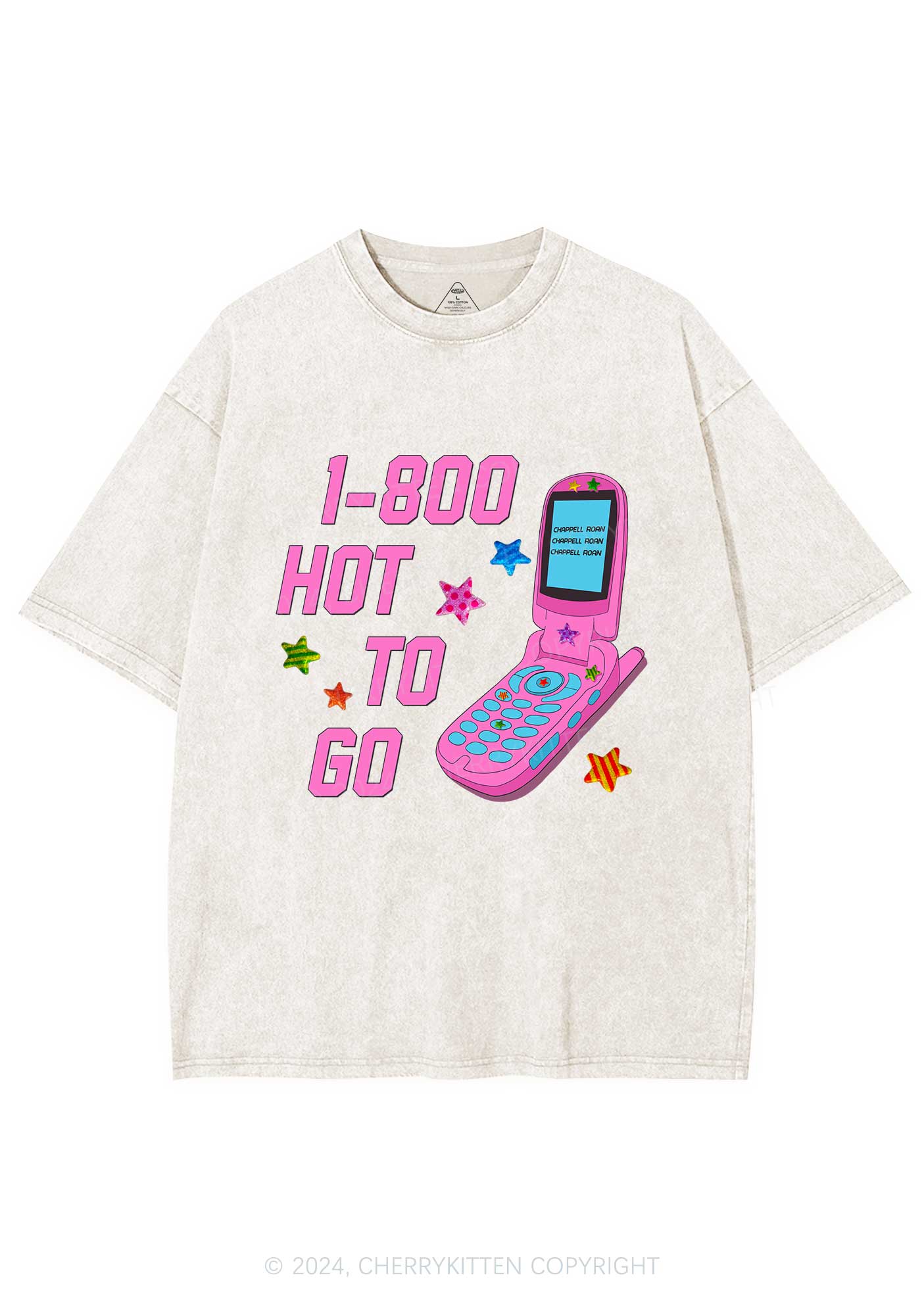 Hot To Go Phone Y2K Washed Tee Cherrykitten