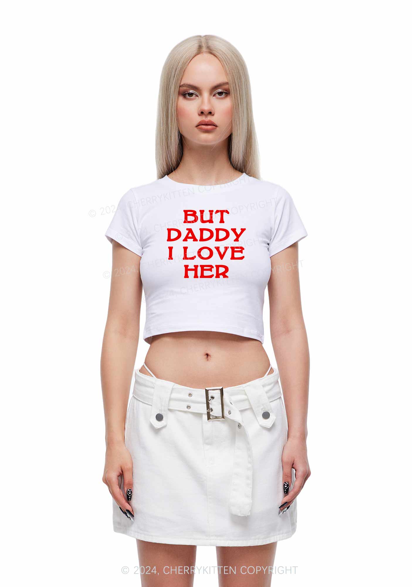 But Daddy I Love Her Y2K Baby Tee Cherrykitten