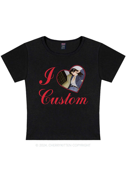 I Love Custom Name Y2K Valentine's Day Baby Tee Cherrykitten