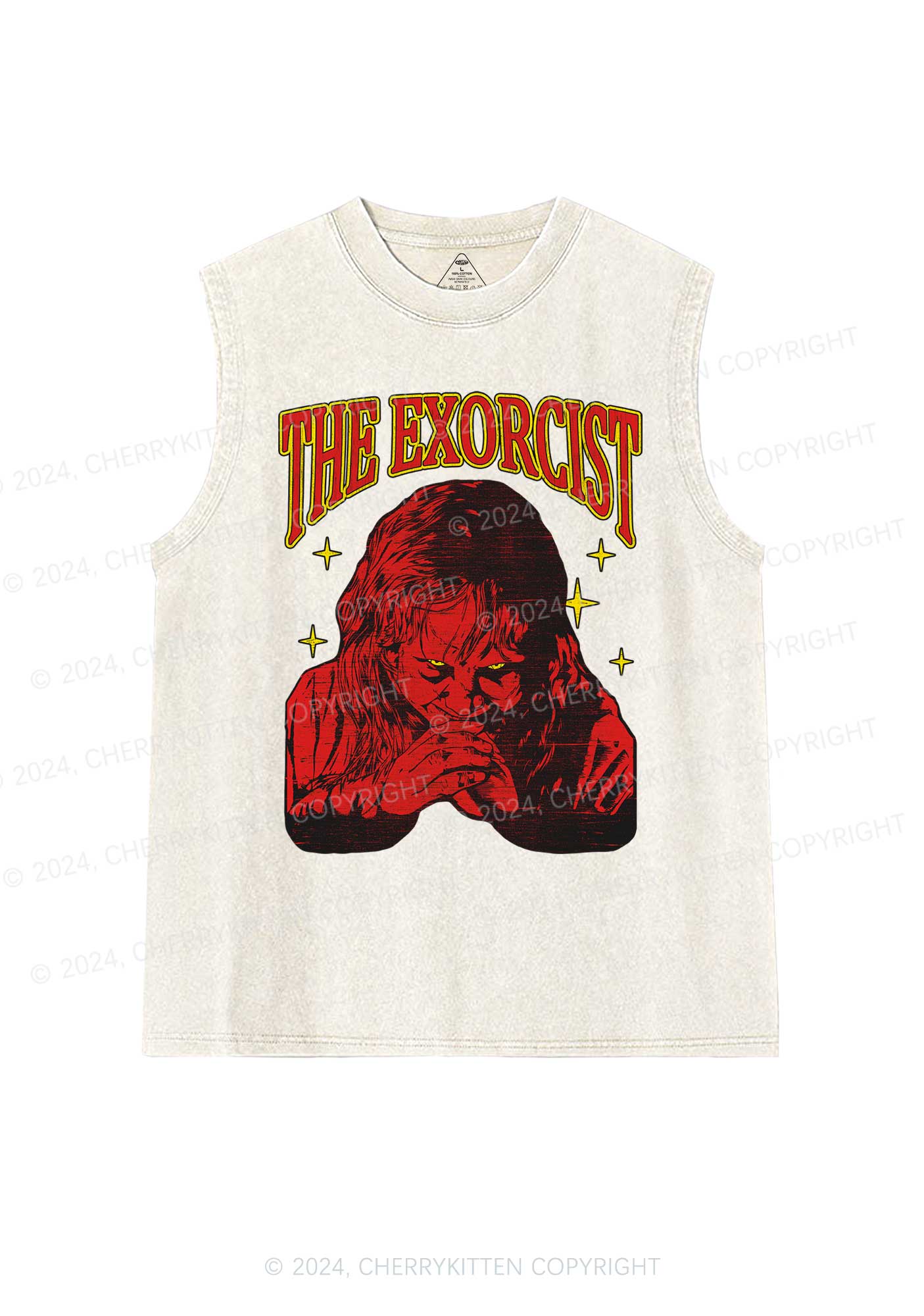 Halloween The Exorcist Y2K Washed Tank Cherrykitten