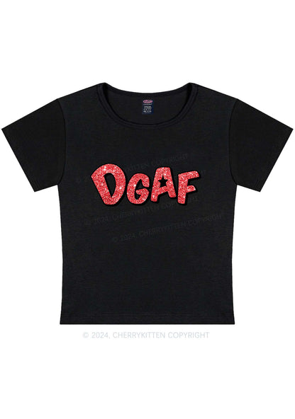 Curvy DGAF Lip Print Y2K Baby Tee Cherrykitten