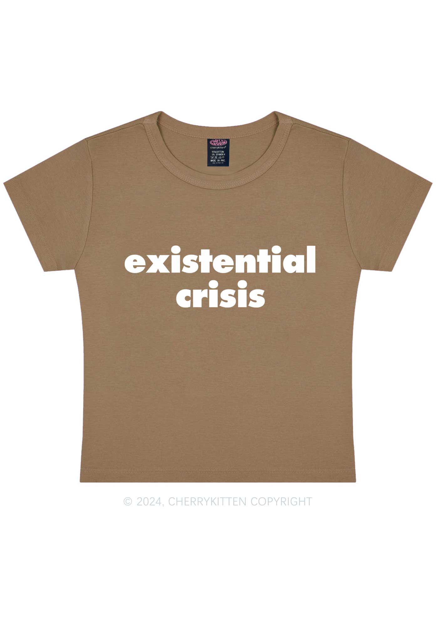 Pink Existential Crisis Y2K Baby Tee Cherrykitten