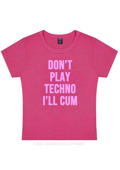 Don't Play Techno Y2K Baby Tee Cherrykitten