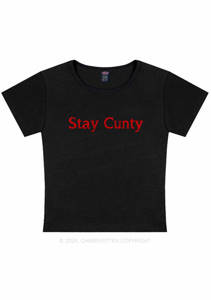 Stay Cxnty Y2K Baby Tee Cherrykitten