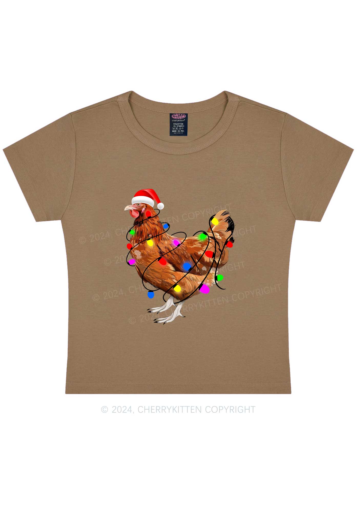 Christmas Hen Y2K Baby Tee Cherrykitten