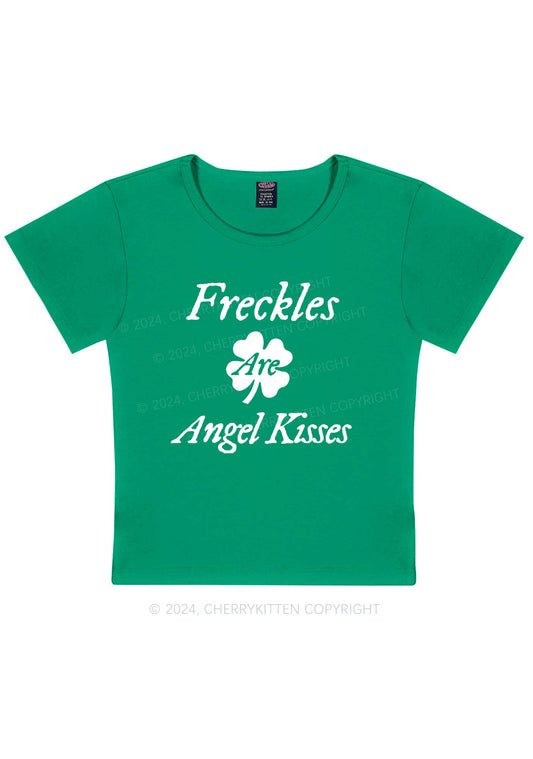 Freckles Are Angel Kisses St Patricks Y2K Baby Tee Cherrykitten