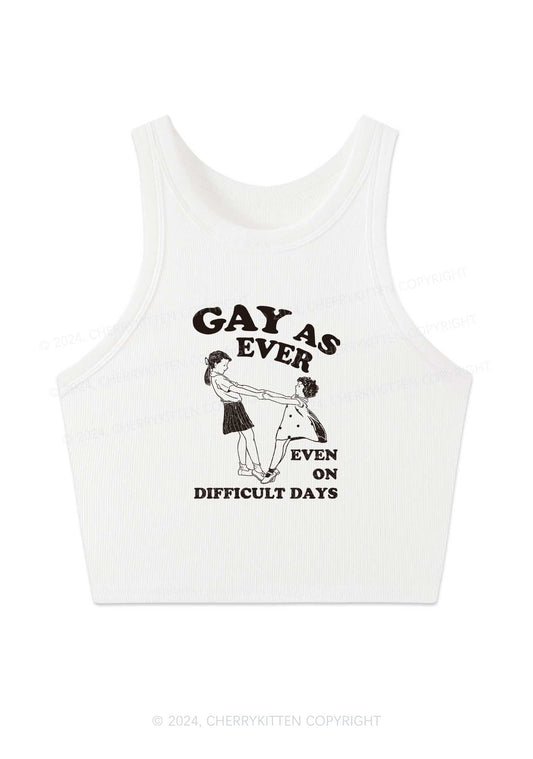 Gay As Ever Y2K Crop Tank Top Cherrykitten